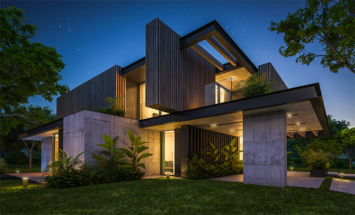 modern cozy house with parking