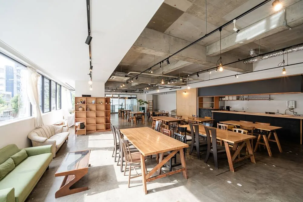 Interior of event space and cafe